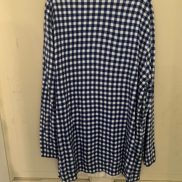Talbots M Charming Navy Gingham Lightweight Cardigan - Picture 4 of 5